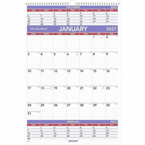 AT-A-GLANCE At-a-glance AAGPM628 3-month Wall Calendar 15.5x22.75