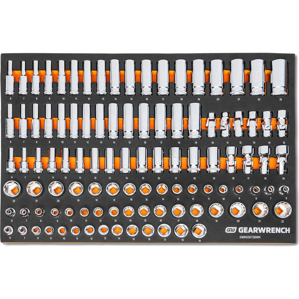 GEARWRENCH Gearwrench GWMSSKT38MM 3/8 in Drive Metric Socket Set 104 Pc