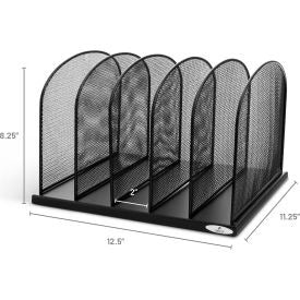 SAFCO Safco Products 3256BL 5 Section Desktop Organizer Black