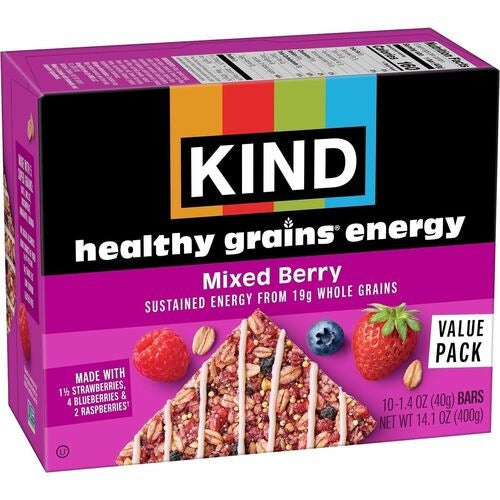KIND Kind KND67073 Healthy Grains Energy Bar Max Berry Box 10