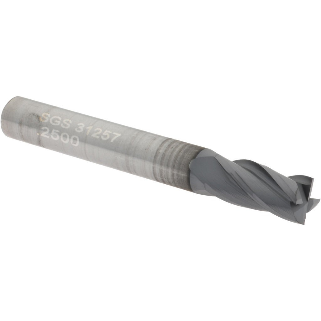 KYOCERA SGS PRECISION TOOLS Sgs 31257 Square End Mill 1/4 in 4 Flute Solid Carbide