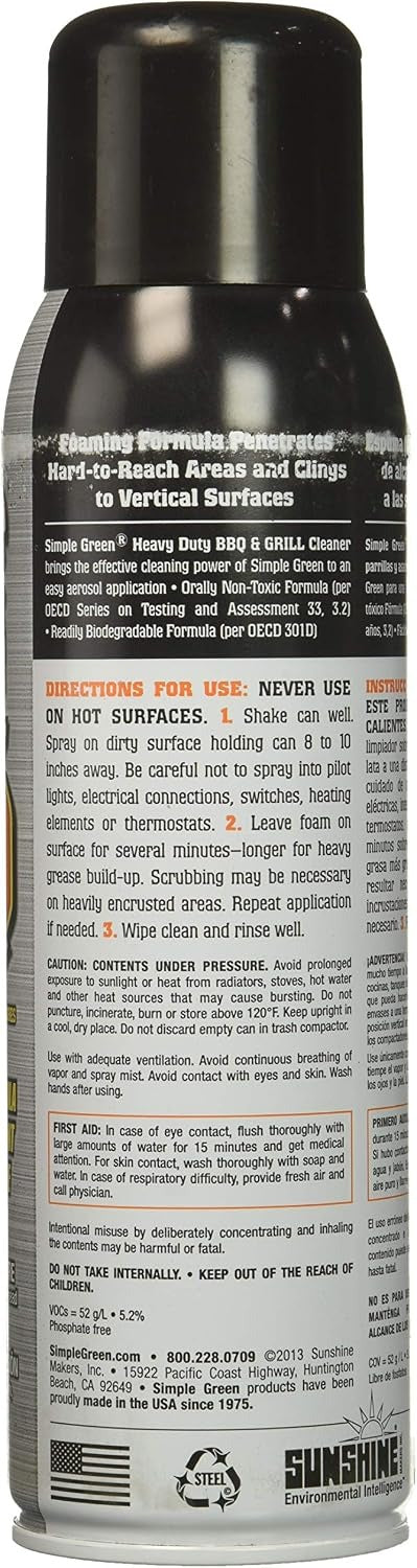 SIMPLE GREEN Simple Green 0310001260014 Heavy-Duty BBQ and Grill Cleaner 20 oz (Pack of 1)