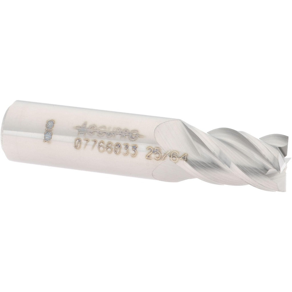 ACCUPRO Accupro 12182898 Square End Mill 25/64 in 4 Flute Carbide