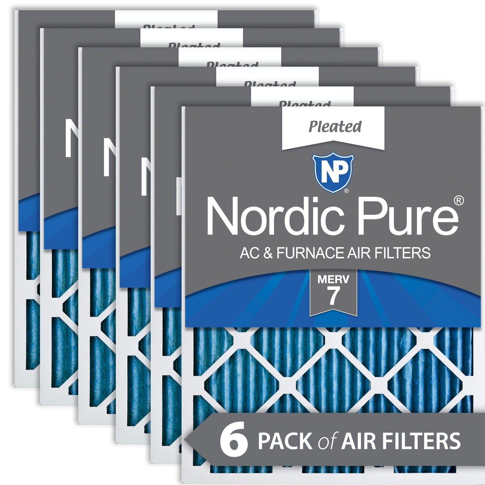 NORDIC PURE Nordic Pure 20x27x1ExactCustomM7-6 Merv 7 Furnace Filter 6pk