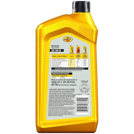 PENNZOIL Pennzoil 550035052 Conventional 10W-30 Motor Oil 1-Quart Single-Pack (550022792)