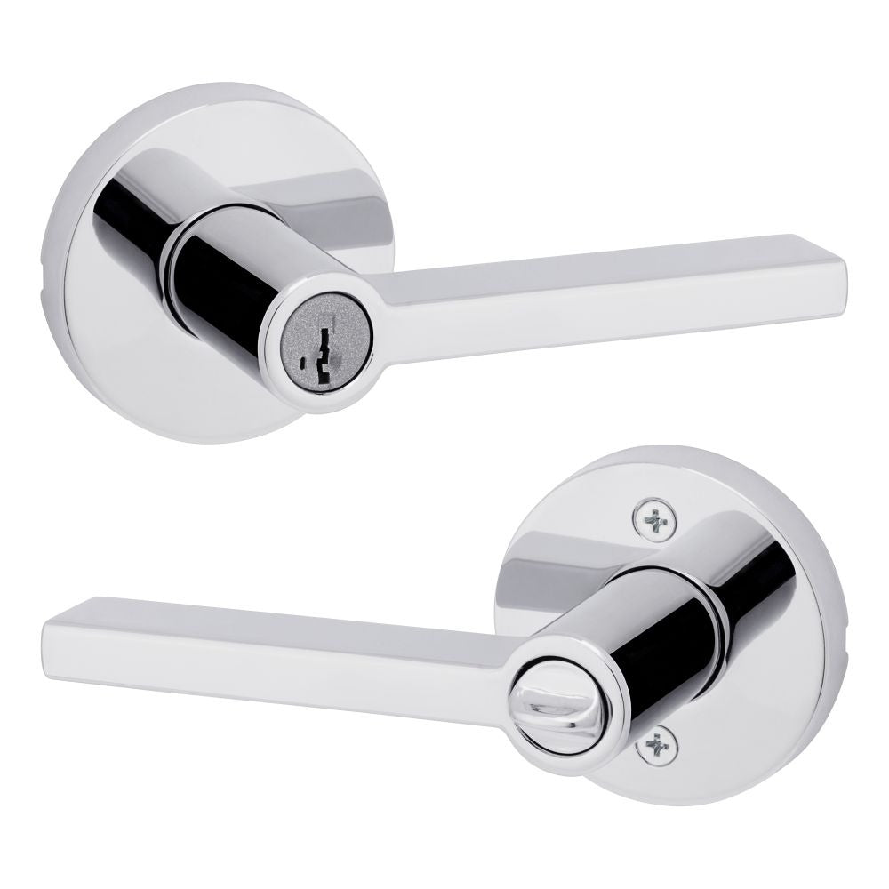 KWIKSET Kwikset 740HFLRDT-26S Halifax Entry Lever Lock Bright Chrome