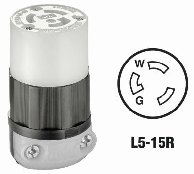 LEVITON Leviton R61-04729-0BX Locking Connector 15A 125V L5-15R