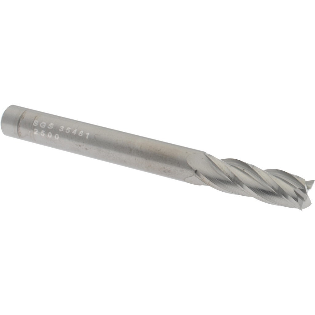 KYOCERA SGS PRECISION TOOLS Sgs 35481 Square End Mill 1/4 in 4 Flute Solid Carbide