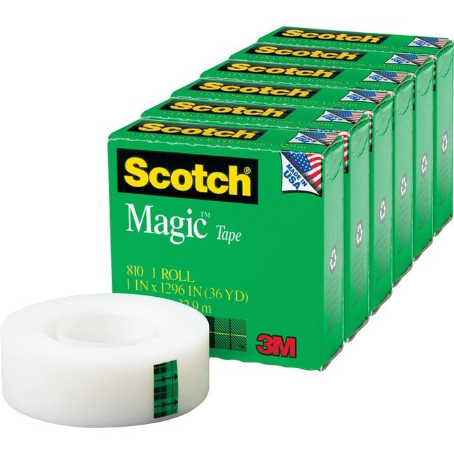 3M 3M MMM81011296PK Invisible Magic Tape 1 in x 36 yd (6 Pack) 81011296PK