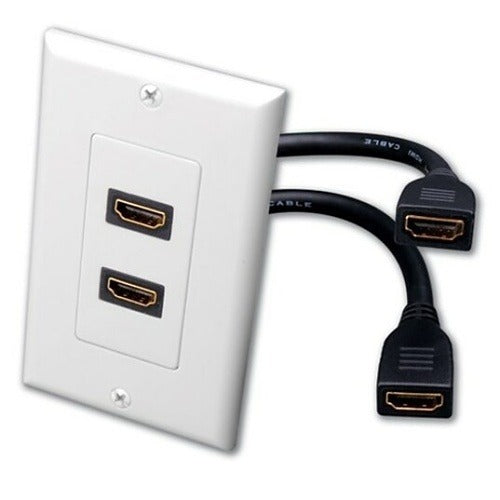 VANCO Vanco 120932 2-port Hdmi Pigtail Wall Plate White