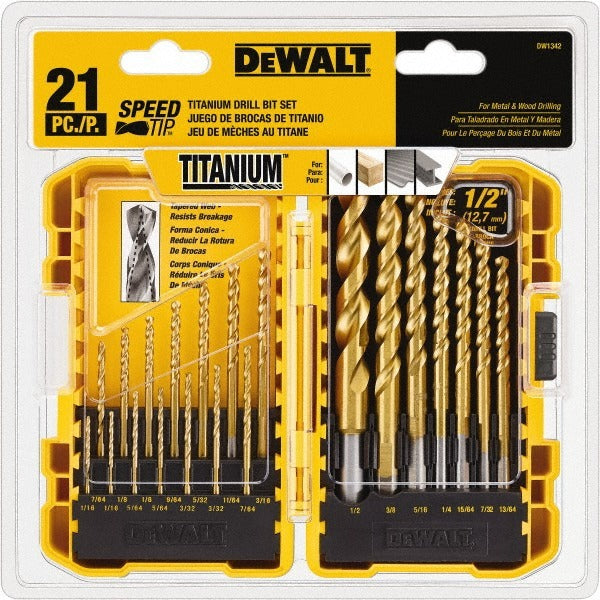 DEWALT Dewalt DW1342 21-piece Jobber Drill Bit Set Hss Tin