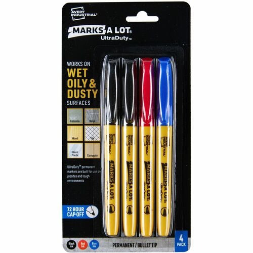 AVERY Avery AVE29848 Permanent Industrial Marker Black Ink 4-pack
