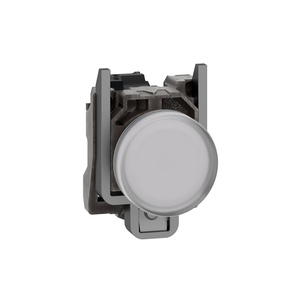 Schneider Electric XB4BVG1 White Round Illuminated Pilot Light 110 to 120 Volt AC (22mm)