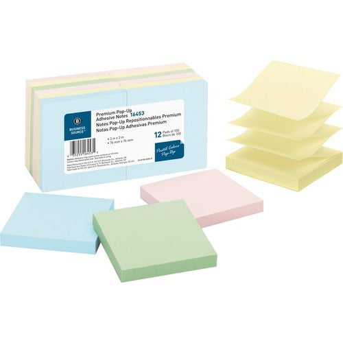 BUSINESS SOURCE Business Source BSN16453 Adhesive Notepad 3x3 in 12 Pack