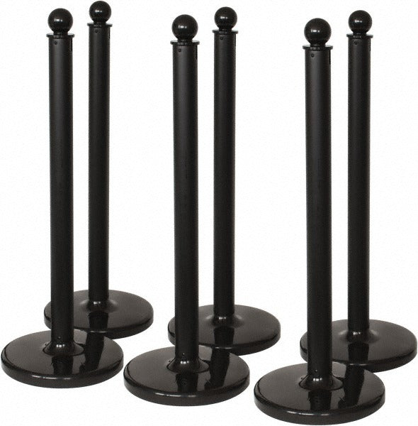PRO-SAFE Pro-safe STN-POL-BLK-6C Retractable Barrier Post 6-pack