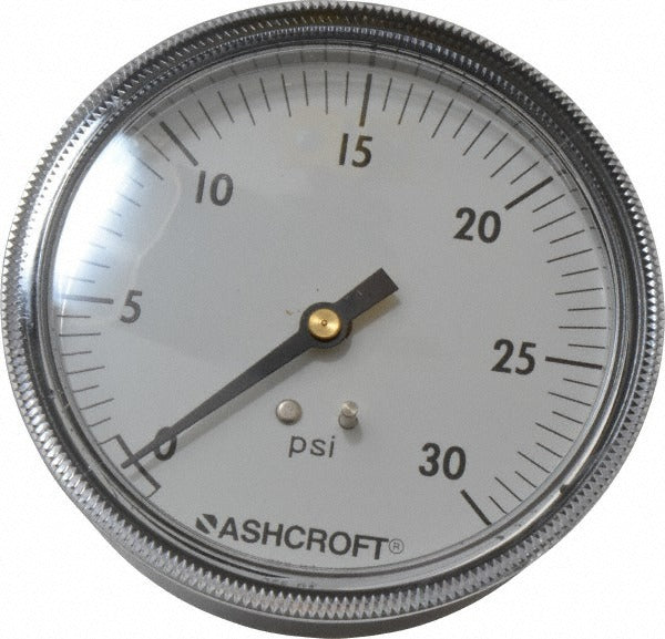 ASHCROFT Ashcroft 662876002375 Pressure Gauge 0-30 Psi 3.5 in Dial