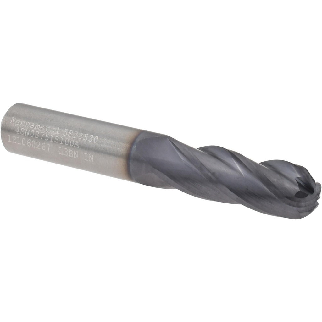 KENNAMETAL Kennametal 5824530 Ball End Mill 3/8 in 4 Flute Solid Carbide