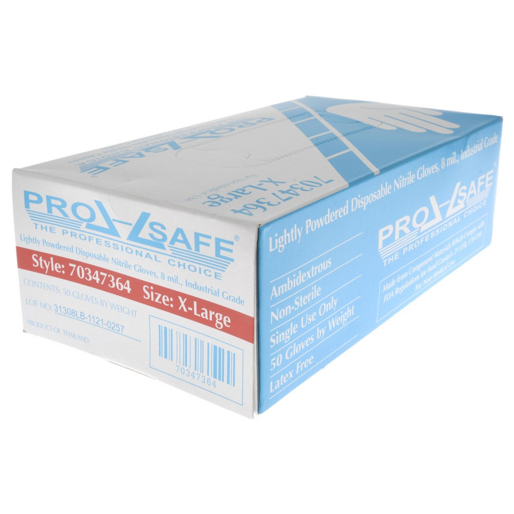 PRO-SAFE Pro-safe 63-338/XL Nitrile Gloves 8 Mil Xl Powdered 50 Pack