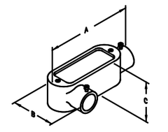 Steel Electric Products LR5AT 1-1/2 Inch Die-Cast Copper Free Aluminum 90 Degrees Hub Type LR Conduit Body