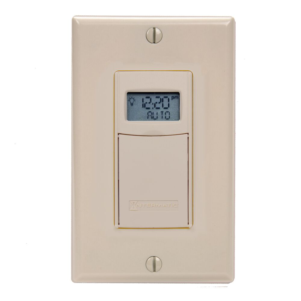 Intermatic EI600LAC 7-Day 120 to 277 VAC 20A Light Almond Digital In-Wall Timer