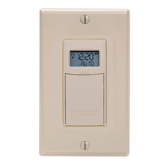 Intermatic EI600LAC 7-Day 120 to 277 VAC 20A Light Almond Digital In-Wall Timer