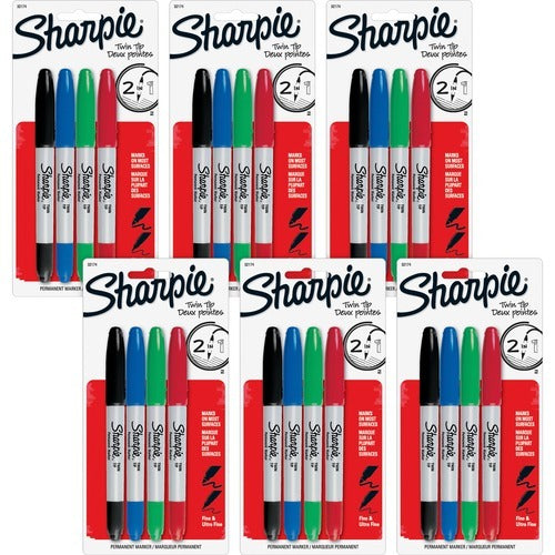 SHARPIE Newell Brands SAN32174PPBG Twin-tip Marker 6-pack