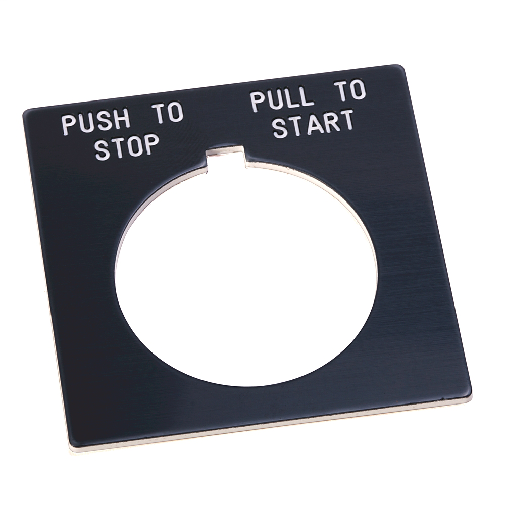 Allen-Bradley 800H-W196 Push Button Legend Plate Standard Push-To-Stop/Pull-To-Start Gray