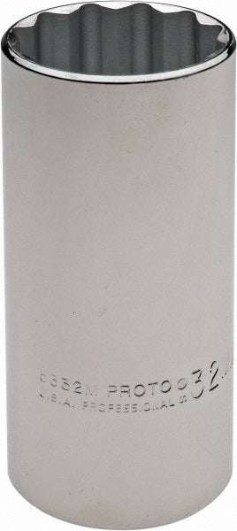 PROTO Proto J5332M Deep Hand Socket 32mm 12-point 1/2 Drive