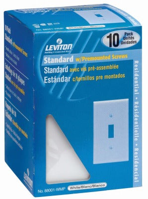 LEVITON Leviton Mfg Co M24-88001-WMP 1-gang Toggle Wall Plate 10-pack