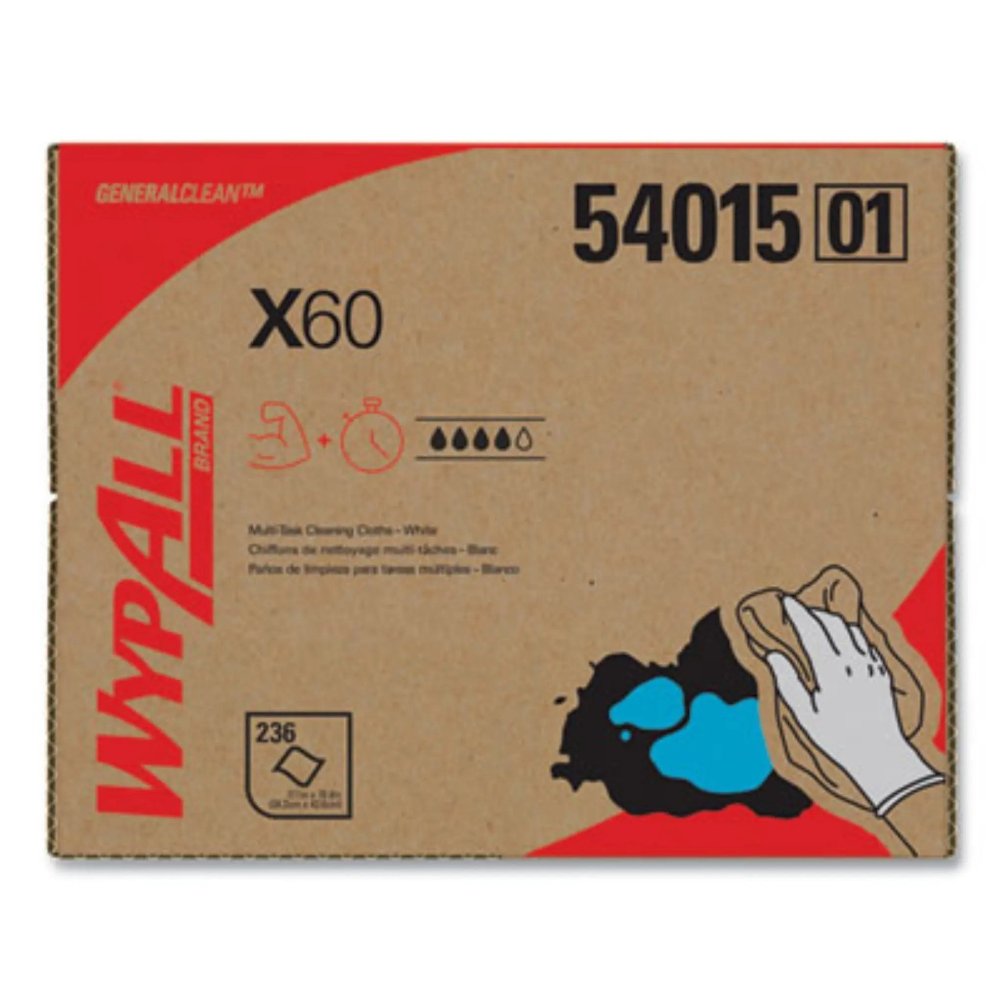 KIMBERLY-CLARK Kimberly-Clark KCC54015 General Clean X60 Cloths (12.5 x 16.8 / Carton of 236)