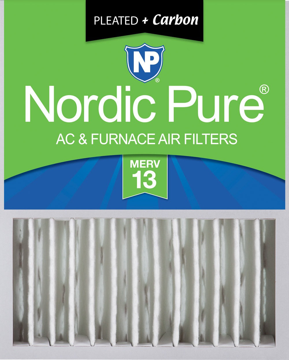 NORDIC PURE Nordic Pure 16x20x5HM13+C-1 Pleated Carbon Air Filter Merv 13