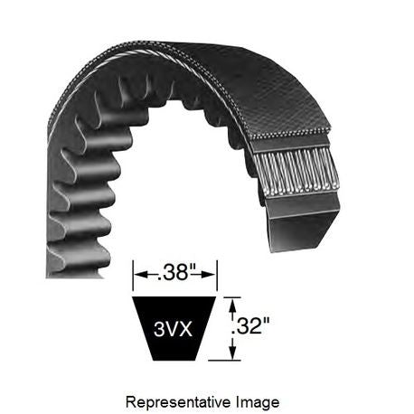 Bando 3VX315 Power Ace Cog V-Belt, 31-1/2 in, 0.38 in W Top