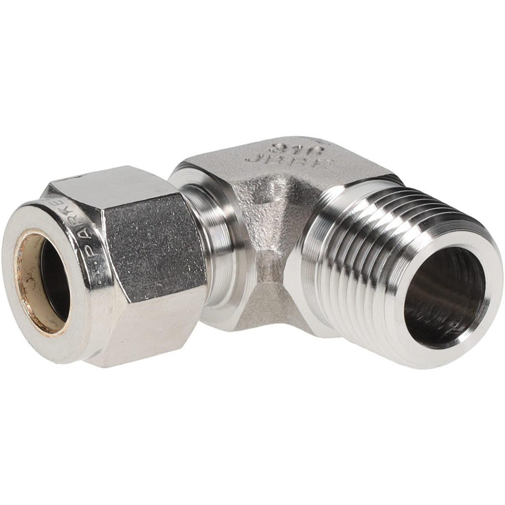 PARKER Parker 6MSEL6N-316 Compression Male Elbow 3/8-18 Npt Ss
