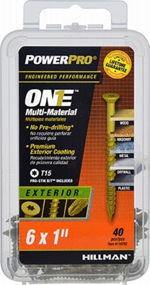 HILLMAN Hillman Fasteners 116782 Exterior Screw 6x1 Inch 40 Pack