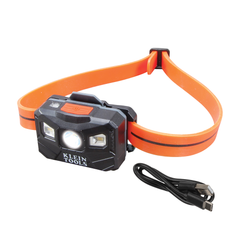 Klein Tools 56064 Rechargeable Headlamp with Silicone Strap 400 Lumens All-Day Runtime