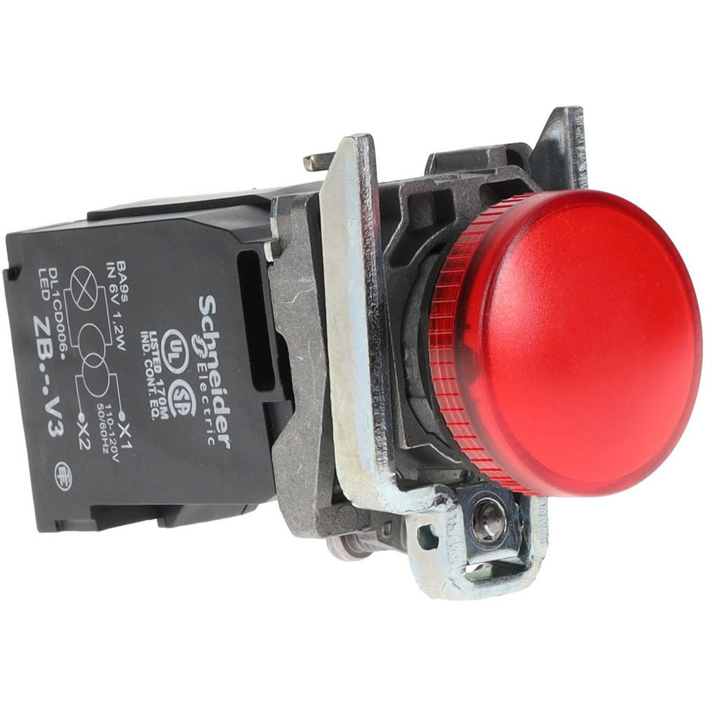 SCHNEIDER ELECTRIC Schneider Electric XB4BV34 Red Pilot Light 110-120V 30mm