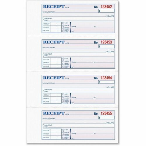 TOPS Tops TOP46808 Carbonless Receipt Book 3-part