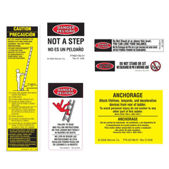 Werner LPL100 Fiberglass Posting Ladders Safety Labels