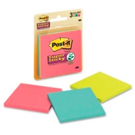 3M 3M 3321SSAU Super Sticky Notes 3x3 in 45 Sheets 3 Pads Assorted