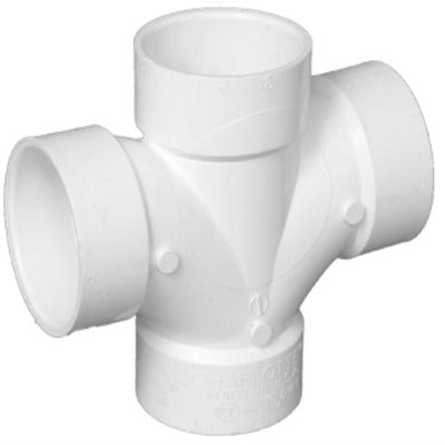CHARLOTTE PIPE Charlotte Pipe Pvc 00428 1200HA 4 in Double Sanitary Tee