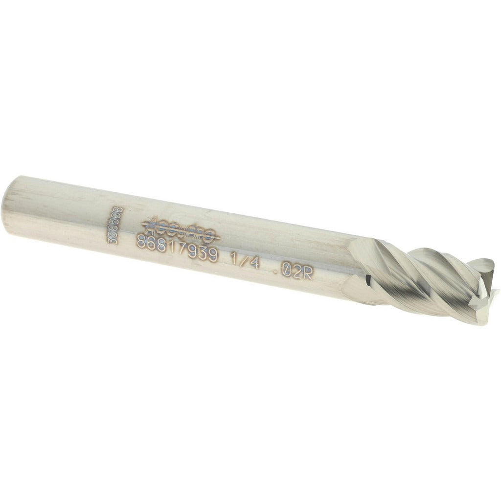 ACCUPRO Accupro 12182796 Corner Radius End Mill 1/4in 4 Flute Carbide