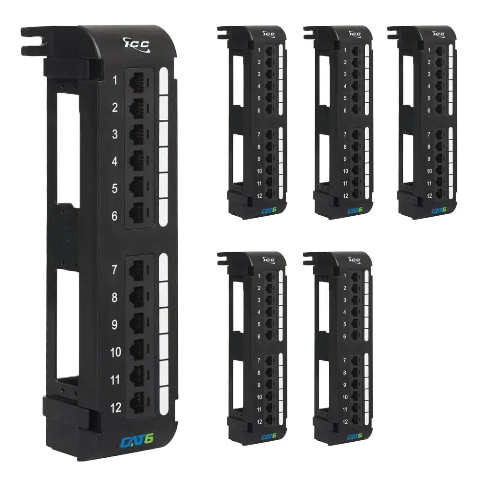 ICC Icc ICMPP4860V Cat6 Patch Panel PoE++ 100W 48-Port 2U (6-Pack)