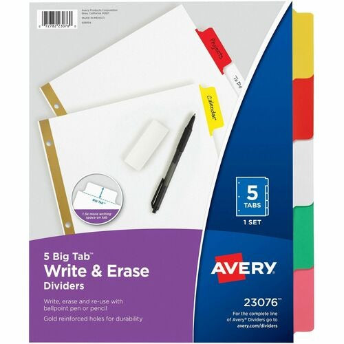 AVERY Avery AVE23076 Write-on Dividers 5 Tab Letter Size