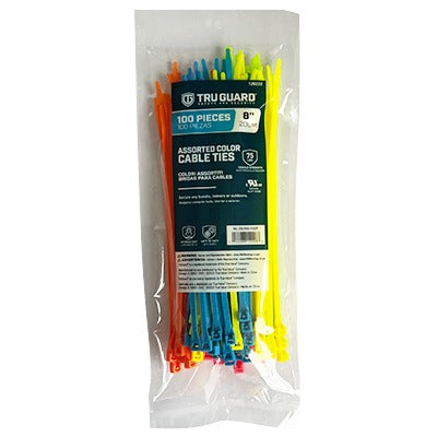 TRUGUARD Ironcube Works NL-5X200-100F 8in Fluorescent Cable Ties 100 Pack