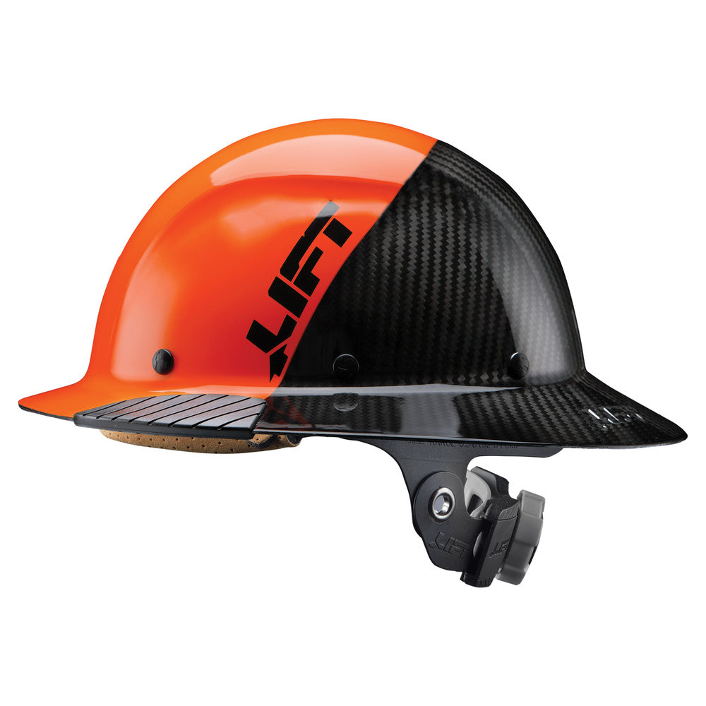 Lift Safety HDF50C19OC DAX 50 Full Brim Carbon Fiber Hard Hat - Orange