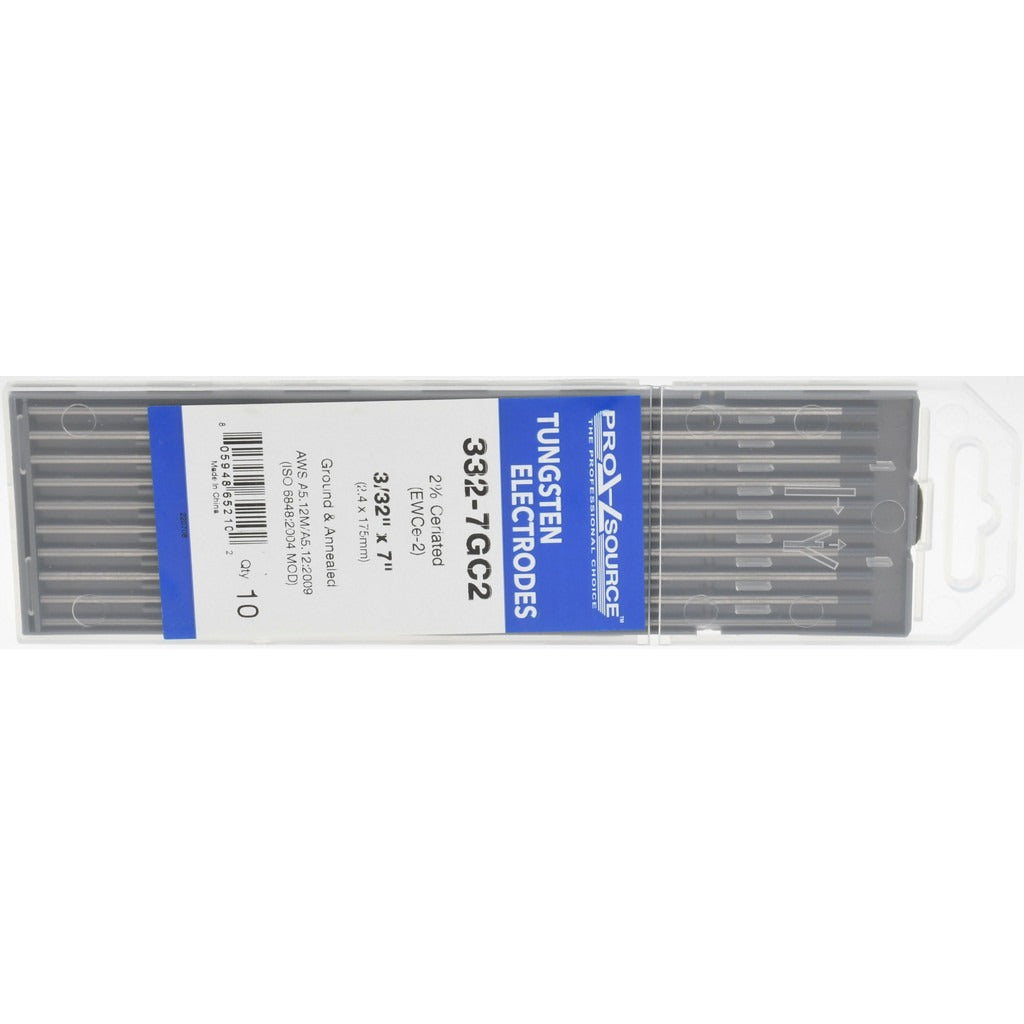 PRO-SOURCE Pro-source 332-7GC2 Tig Welding Rod 3/32 in 7 in 2% Ceriated 10 Pack
