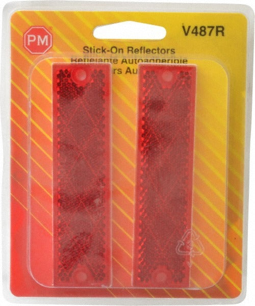 PETERSON MANUFACTURING Peterson V487R Red Rectangular Reflector 2 Pack Dot