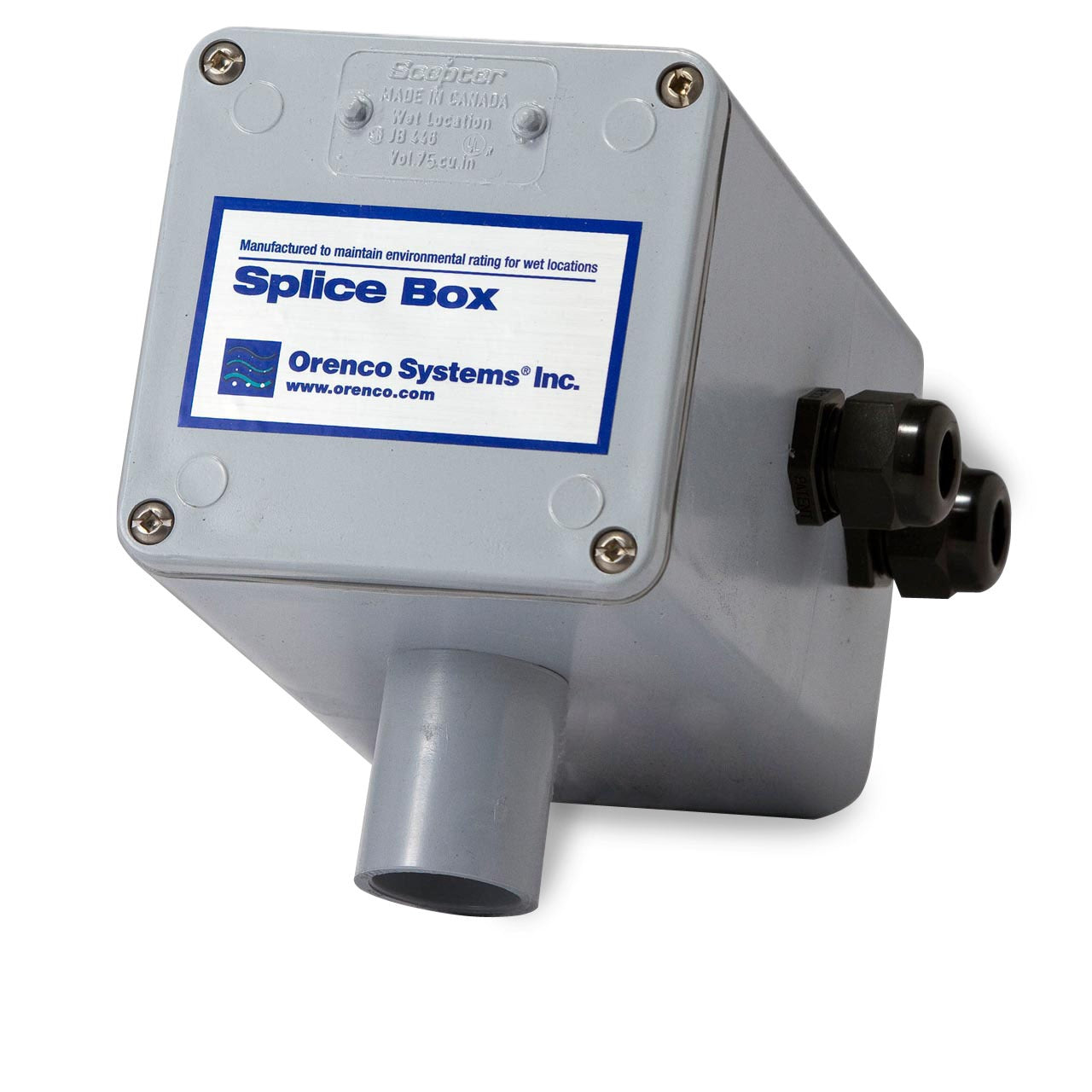 ORENCO SYSTEMS Orenco Systems SB4 4 in. PVC Spline Box with 4 Cord Grip