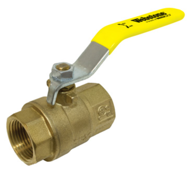 Webstone H-41707W 2 IPS Lead-Free Full Port Forged Brass Ball Valve, w/ Adjustable Packing Gland