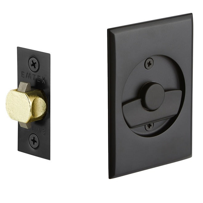 EMTEK Emtek 2015US19 Privacy Pocket Door Tubular Lock Flat Black